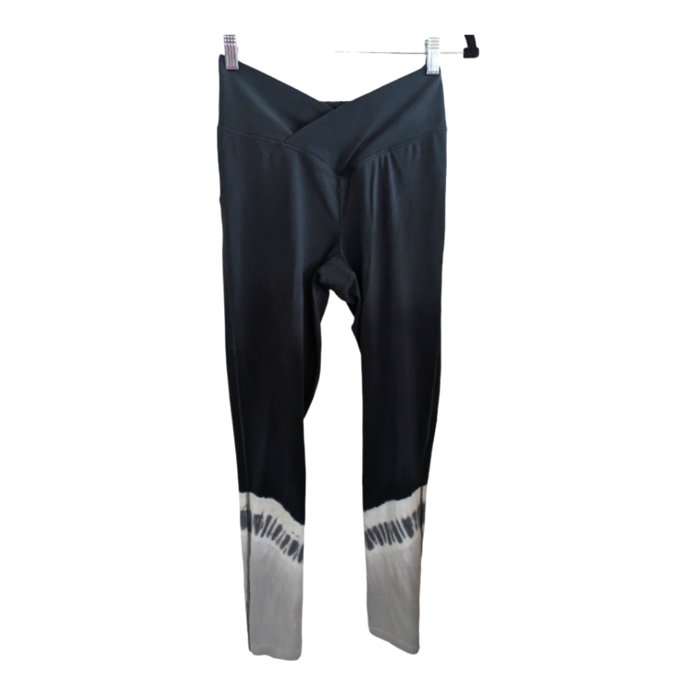 Pink Victoria’s Secret Leggings,Dark Grey/Bleached Leg Bottom, Size Medium